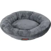 Paws & Claws 60cm Moscow Dog/Cat/Pet Plush/Velvet Small Round Bed/Non Slip Grey
