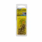 Zenith 5G x 16mm Brass Plated Hinge-Long Threads Countersunk Head Timber Screws