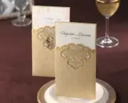 10x Elegant Wedding Invitation Card w/Envelop - Beige; Bulk Buy Disc. Apply!