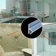 Silicone Rubber Shower Door Seal Strip Frameless Weather Strip Draft Stopper