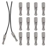 12Pcs Bolo Tie Tips Replacement End Caps Long Alloy Cord Ends Smooth for3656