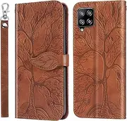[CXTcase] for Samsung A12 Nacho / A12 Case PU Leather Folio Flip Cover Magnetic Wallet Phone Case with Pocket - Brown