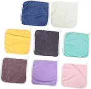 GLSTOY 8pcs Washcloths Fleece Face Cleansing Wipes with Hanging Loop Soft Water Absorbent Hand Towels for Kitchen and Care Quick Drying Easy Maintenance