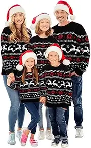 [Xaatren] Matching Family Christmas Sweaters Ugly Knit Pullover Cute Long Sleeve Crew Neck Xmas Holiday Jumper with Hat