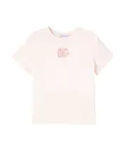 [Dolce & Gabbana Kids] Dolce & Gabbana Kids DG sequined cotton jersey T-shirt Y 14 pink