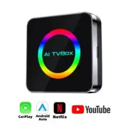 Wireless Carplay AI Box Android Auto Adapter Multimedia RGB LED Netflix YouTube