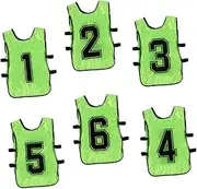 [KOMBIUDA] 6pcs Jersey Scrimmage Jerseys Volleyball Pinnies Basketball Pinnies Soccer Balls for Kids Athletic Tank Top Yellow Sweatshirt Open Sided Vest Athlete Children Vest Bib