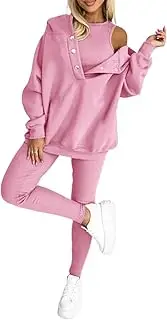 [PNZLZIA] 3 Piece Hoodie Set Women, Lounge Sets for Women 3 Piece for Travel, Leggings Sets for Women 3 Piece Outfits