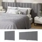 Oikiture Headboard Queen Double King Single Bedhead Velvet Fabric Grey