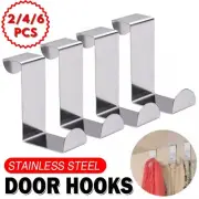 Stainless Steel Over Door Hook Kitchen Cupboard Drawer Cabinet Clothes Holder
