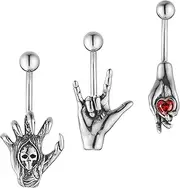 [HZMAN] Belly Button Rings for Women 14G Surgical Steel Belly Rings Gothic Belly Rings Navel Piercing Jewelry