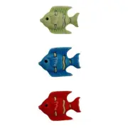 3 Tropical Fish Buttons – FN123 - Summer Buttons Galore - Craft Sewing Scrap