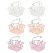 6PCS Mini Shopping Baskets with Handles Small Tiny Baskets, White Pink Purple