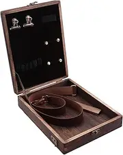 Justivana Writers Messenger Wood Box, Wooden Box with Hinged Lid Shoulder Bag, with Lid Latch Outdoor Sketching Storage Box Log