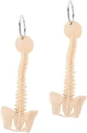 [WOONEKY] 2pcs Human Spine Keychain Spine Themed Keyring Pendant for Anatomy Display Medical Decoration Item Bone Miniature Vertebrae Keychains for Education and Collection