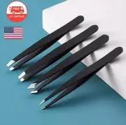 4Pcs Professional Tweezers Multi-Purpose Eyebrow Tweezers & Ingrown Facial Hair