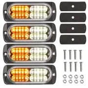 4x 20LED Amber White Recovery Strobe Flashing Grille Light Bar Truck Beacon Lamp