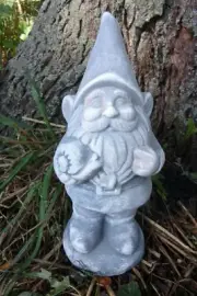 Latex gnome with snail mold plaster concrete cement elf mould 9"H x 4" W