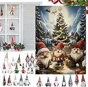 Christmas Advent Toy Calendar,Countdown Calendar with 24 Gnomes Pendants - 2025 Kids Collectible Ornaments for Tree Mantelpiece Bedroom Dormitory Living Room