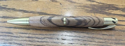 Pen, Hand Turned Zebra Wood, Aromatherapy Diffusor Built In Cap, Black Ink