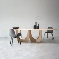 在飛比找ETMall東森購物網優惠-北歐實木設計師書桌簡約現代餐桌椅組合個性極簡長桌實木工作臺