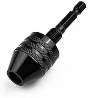 Keyless Drill Chuck 0.3-8mm Electric Drill Bits Collet Fixture Tools 1/4" Hex Shank Quick Change Converter Impact Driver Adapter Chuck(0.365mm)