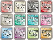 Kit of 12 Pigment and Dye Fusion Inks with Felt Pad | Matte Effect Finish | Distress Oxide by Ranger - Designed by Tim Holtz | Kit Number 2 | Size Approx. 7.6 x 7.6 cm (3" x 3")