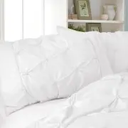 Fabric Fantastic Diamond Pintuck Premium Ultra Soft Standrad size Pillowcases 2-Pack - White