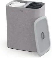 Joseph Joseph 90L Tota Laundry Cloth Separation Storage Basket w/ Lid Grey