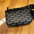 Donna Karan DKNY ~BRYANT PARK MD DEMI CROSSBODY PURSE~ BLACK Logo Print NEW NWT