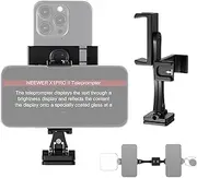 NEEWER Metal Phone Tripod Mount Adapter with Arca QR Base, 360° Rotatable Dual Cell Phone Clip Clamp Holder with 4 Cold Shoes Compatible with iPhone Samsung for Vlog Live Stream Video Recording, SP-08
