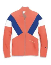 Champion Life Reverse Weave Colorblock Full Zip Logo Track Jacket Papaya Medium