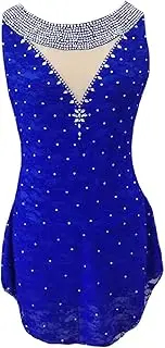 [Zagitova] Rhinestone Figure Skating Dress For Women Girls Sleeveless Ballet Dance Leotard Competition Performance