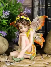 Ebros Gift Enchanted Fairy Garden Acorn Summer Faerie Figurine 3" H Miniature