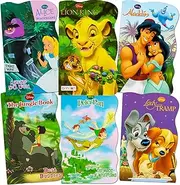 Disney Baby Toddler Beginnings Board Books Super Set (Set of 6 Toddler Books -- Aladdin the Aristocats Peter Pan the Jungle Book Lady and the Tramp and Alice in Wonderland)