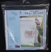 2 Vtg Jack Dempsey Pillowcases For Embroidery 1800 Mare & Colt Horses Farm Retro