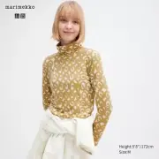 Marimekko size AU M (12-14) Heathech Turtleneck Long Sleeve T-shirt (beige)