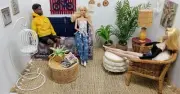 1:6 Ooak Boho Livingroom For Barbie, Poppy Parker, Fashion Royalty, IT Dolls