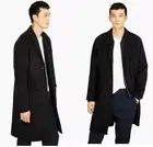 J CREW DESTINATION Wool Cashmere Coat Sz 38 S Black J5284 Mens