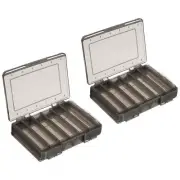 2pcs Fishing Lure Storage Box 2 Pack Two Sided Fish Tackle Container, Gray
