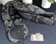 Miggo Black Strap & Wrap Two ways For DSLR Camera Padded Hand Strap Wings