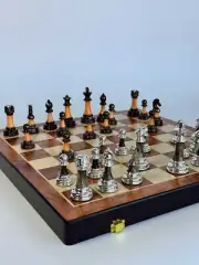 Wooden Chess Set with Acrylic Stone Pieces, Chess Pieces, Chess Art, Chess Game