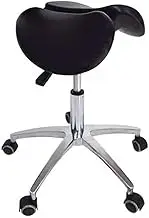 Saddle Stool,360° Movable Swivel Stool,Lift-Adjustable Saddle Chair,for Beauty Salon/Office/Barber Shop,Can Bear 200kg