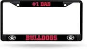 Rico Industries NCAA Georgia Bulldogs #1 DAD Black Chrome Frame W' Decal Insert 12" x 6" Car/Truck Auto Accessory