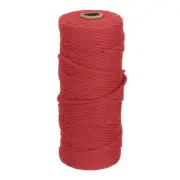 3mm x 109 Yard Red Cotton Macrame Rope, 2 Strands Twisted Cotton Cord