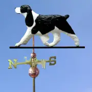 English Springer Spaniel Hand Carved Hand Painted Basswood Dog Weathervane Black