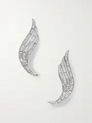 [Jil Sander] Jil Sander - Silver-tone Crystal Earrings - One size One size Silver