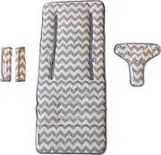 Keep Me Cosy™ Pram Liner Set + Harness & Buckle Cosy (Grey Chevron)