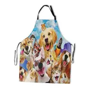 Funny Animal Apron with 2 Pockets Waterproof for Men Women Kitchen Garden Dog