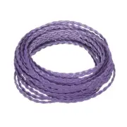 Braided Leather Cord, 5.5 Yards 5mm Flat Craft Leather String, Dark Purple